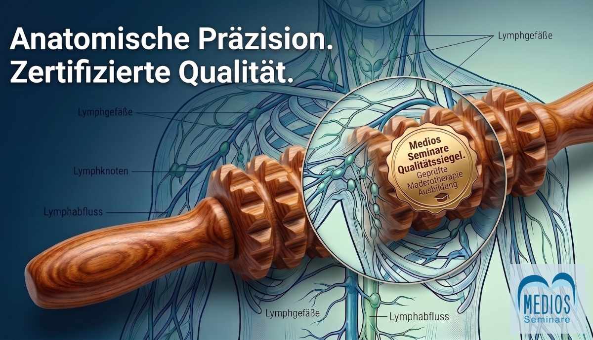 Maderotherapie mit Holzwalzen (KI-generiertes Bild) Maderotherapie mit Holzwalzen