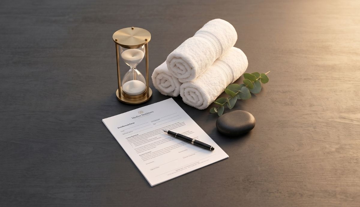 Behandlungsraum und Terminvereinbarung in einer Wellnesspraxis